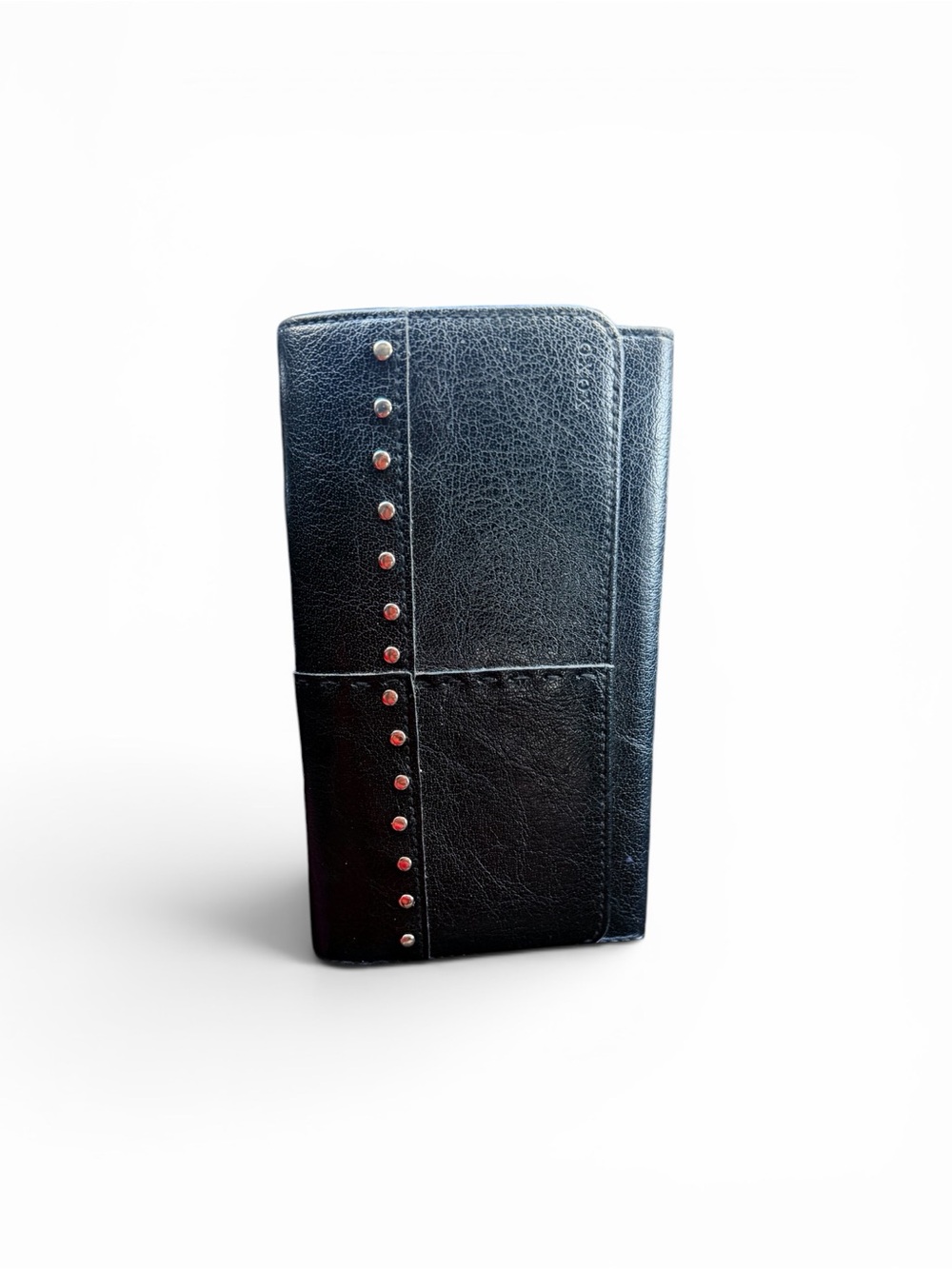XOXO Black Leather Studded Clutch Wallet